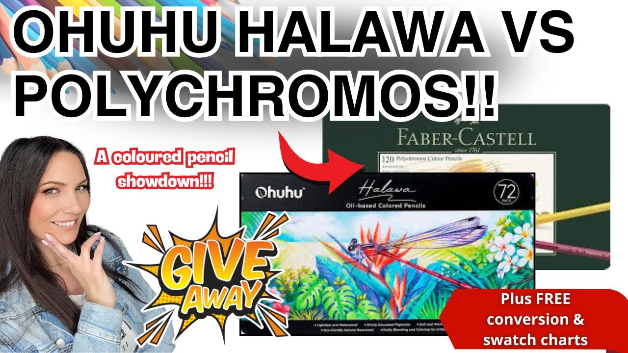 YouTube post by @MyColourfulCountryLife for Ohuhu. Caption reads: 🎨 OHUHU HALAWA vs POLYCHROMOS – [...].
