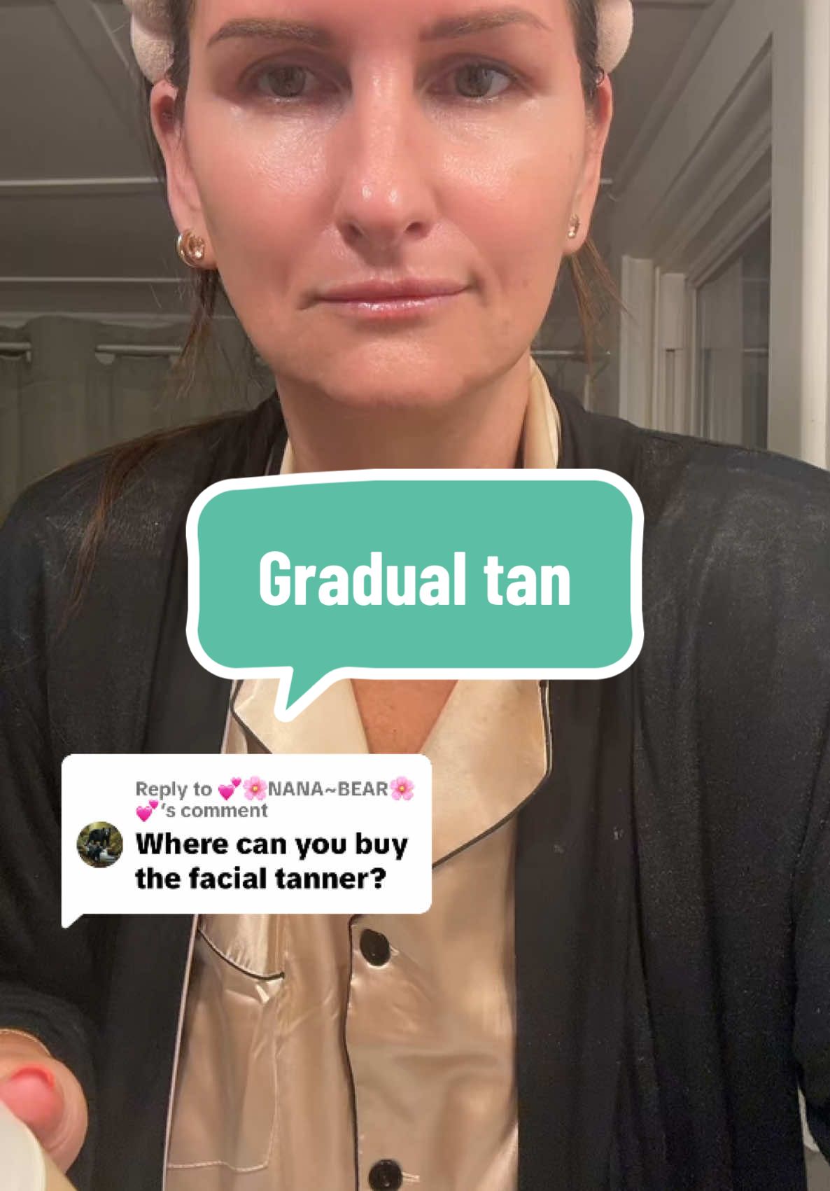 TikTok post by @cbrickard for Peta Jane Beauty. Caption reads: [...] #selftanner #petajane  @Peta Jane Beauty .