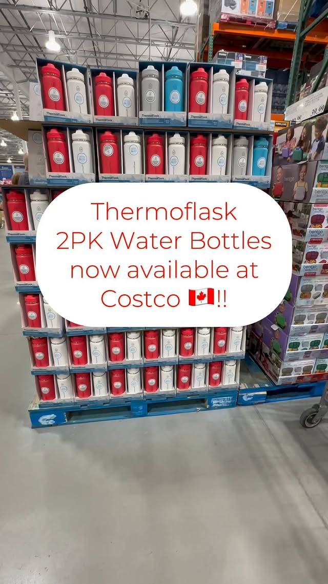 Instagram post by @costcofindscanada for ThermoFlask. Caption reads: 🛒 Back-to-School Finds from @thermoflaskusa !!! ‌....