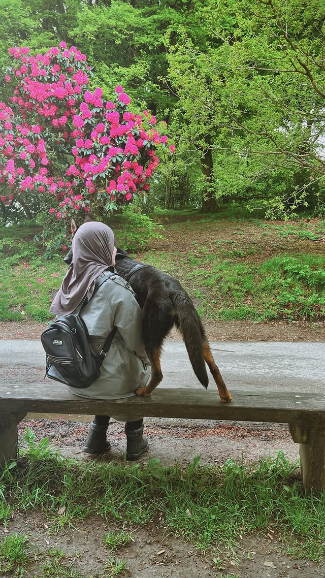 Instagram post by @rs.shalabi for LYRA Modest. Caption reads: Favourite thing to do🚶🏻‍♀️♥︎. Hijab @lyramodest....