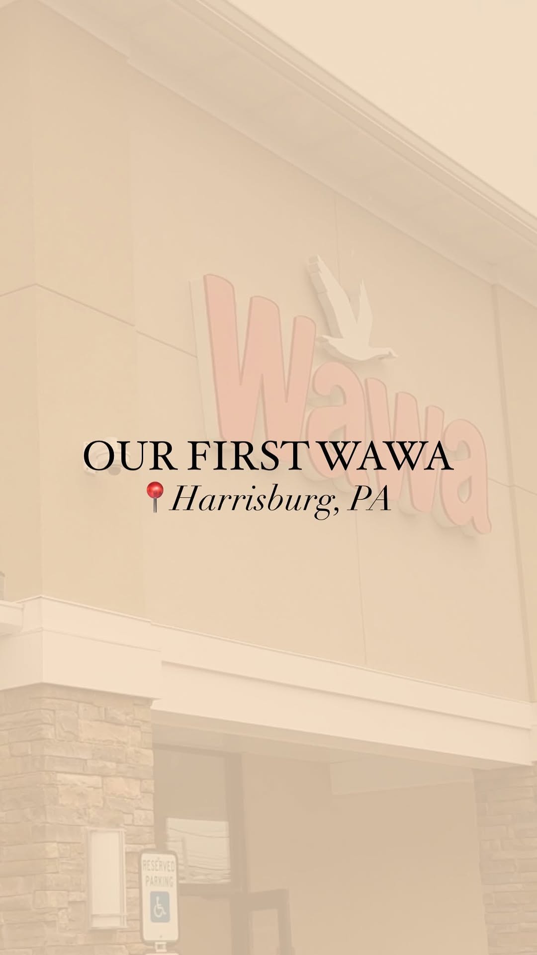 Instagram post by @cherishburg_ for WAWA. Caption reads: Wawa is finally in Harrisburg! 🙌🏼 Come with me....