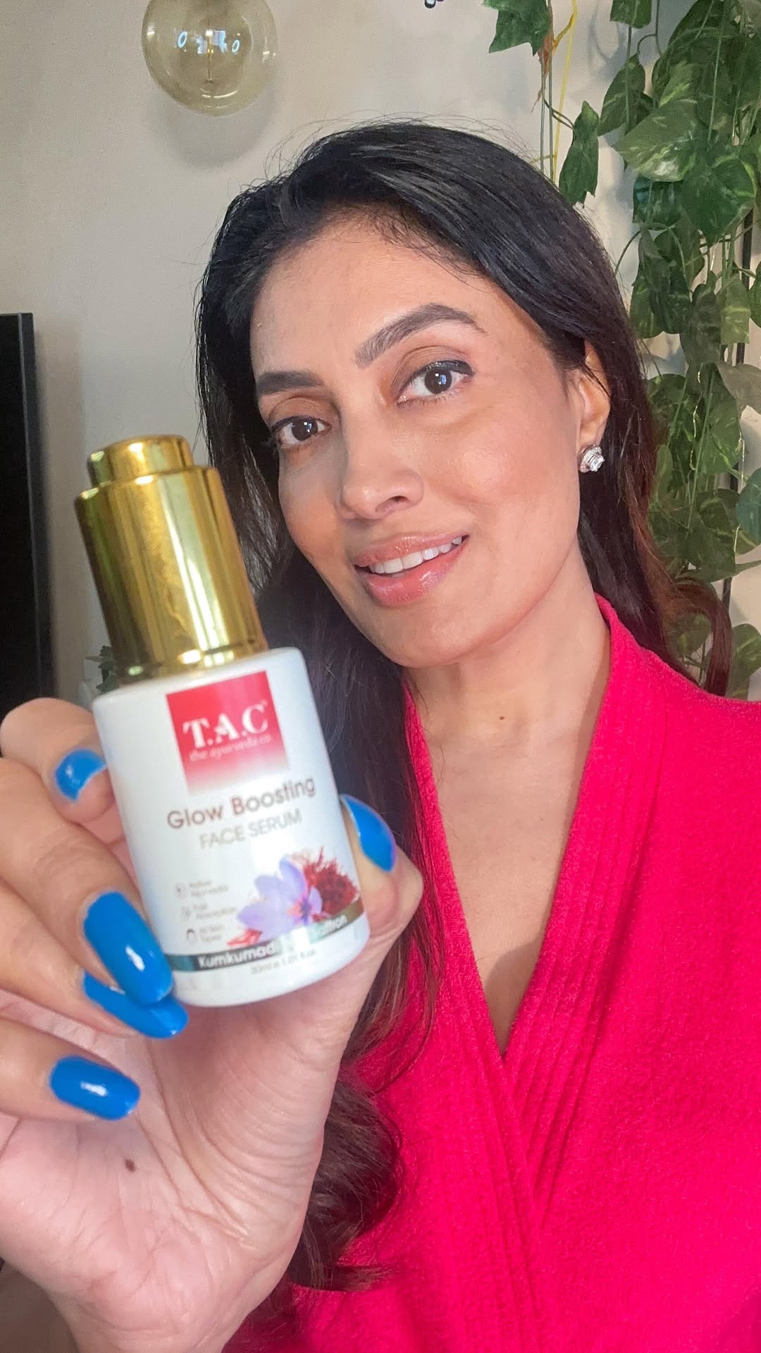 Instagram post by @surabhiprabhu for The Ayurveda Co.. Caption reads: ‘“Rani, why so much makeup? You’re naturally....