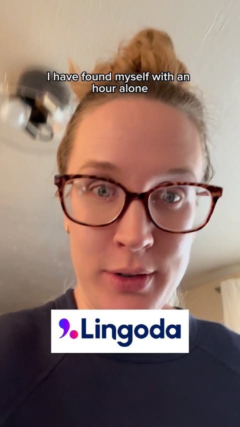 Instagram post by @multilingual_nest for Lingoda. Caption reads: Had a free hour pop up and actually used it....