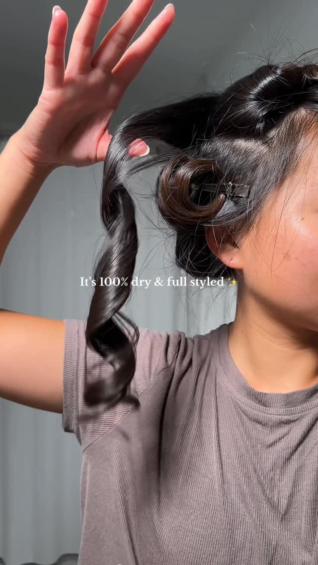 Instagram post by @abigaillinnn for T3 Micro. Caption reads: Like I’m not about to bust out the hairdryer for....