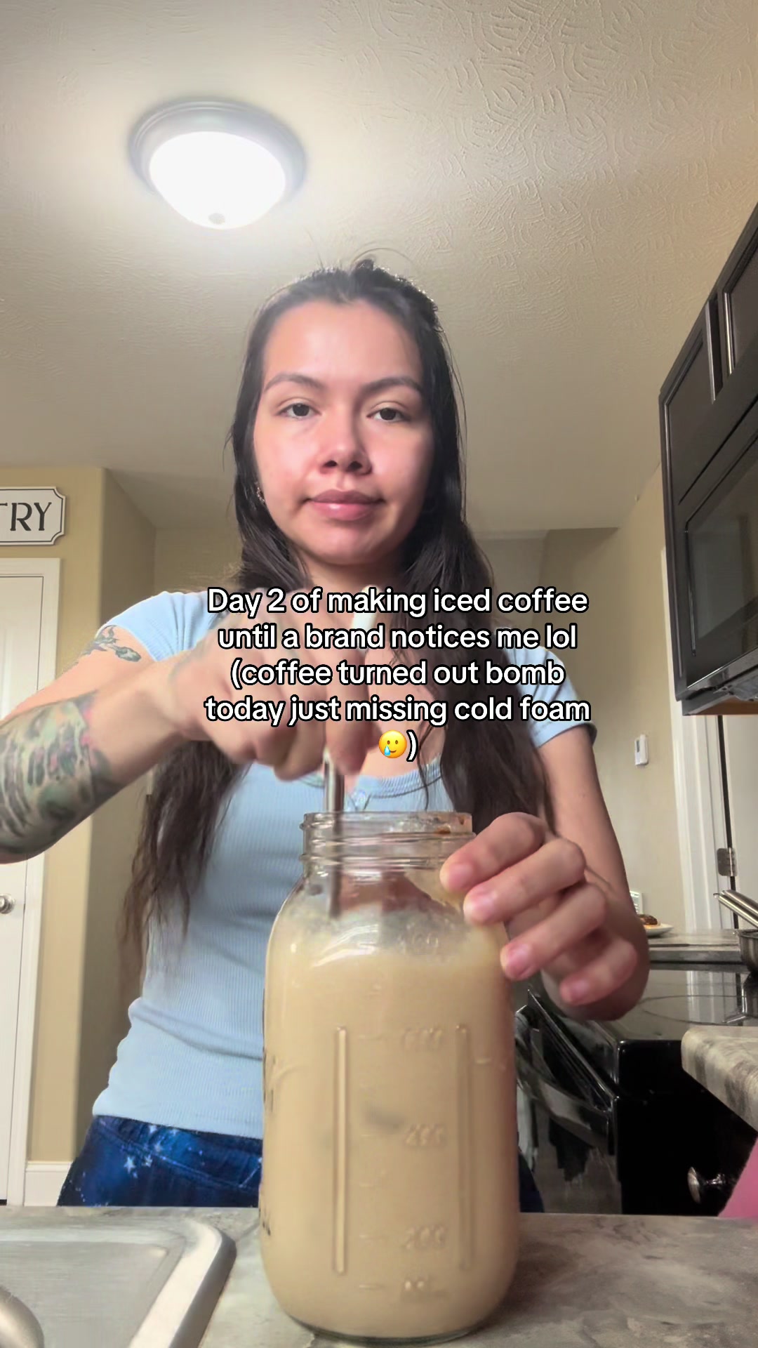 TikTok post by @geminimonk for Mason Jar Lifestyle. Caption reads: [...] @Organic Valley @Chobani @Mason Jar....