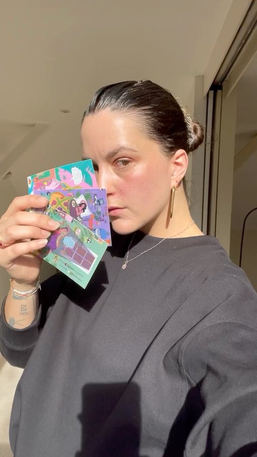 Instagram post by @cosmoillustrator for StickerApp. Caption reads: I’ve partnered with @stickerapp for my “Thank You....