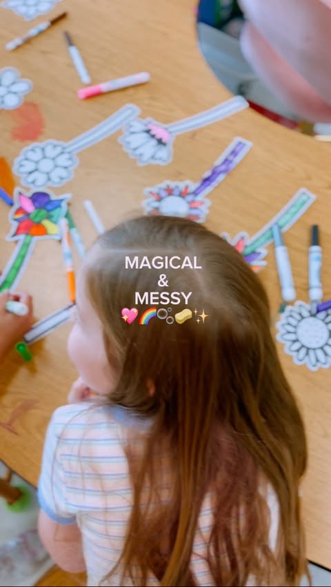 Instagram post by @kinder.and.kindness for Crayola. Caption reads: [...] ideas, and lots of colorful chaos… but....