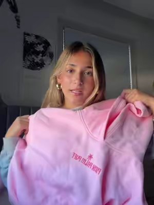 TikTok post by @walkitstep for Pink Palm Puff. Caption reads: #prhaul Thank youuuu @SKIMS @PINK PALM PUFF....