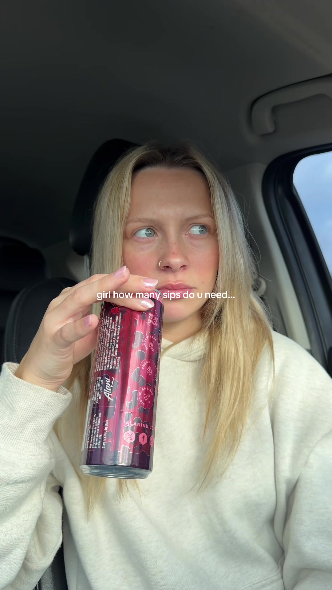 TikTok post by @laurenhunter.jpg for Alani Nutrition. Caption reads: @Alani Nutrition You passed the test🤩🍒 #alaninu....