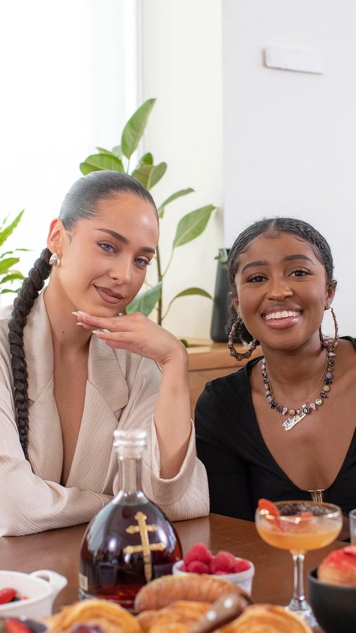 Instagram post by @nylasymoneee for Genius. Caption reads: #ad roc nation signee @maetasworld connected with....