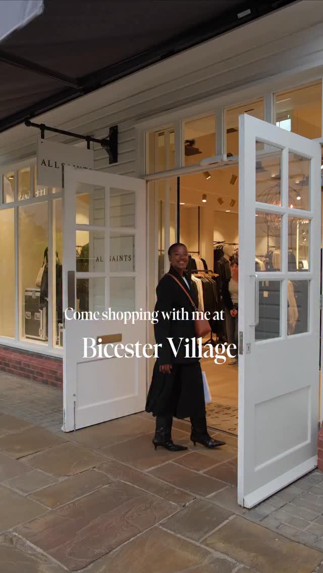 Instagram post by @taffymsipa for Bicester Village. Caption reads: Come shopping with me @bicestervillage what’s....