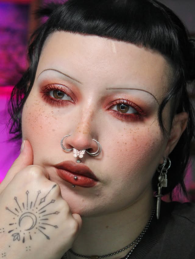 Instagram post by @toryzink_ for HALF MAGIC. Caption reads: [...] Cherry eye pencil* Dracula Mascara*....