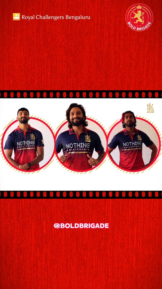 Instagram post by @boldbrigade for nothing. Caption reads: [...] Padikkal & Venkatesh Iyer in RCB x Nothing....