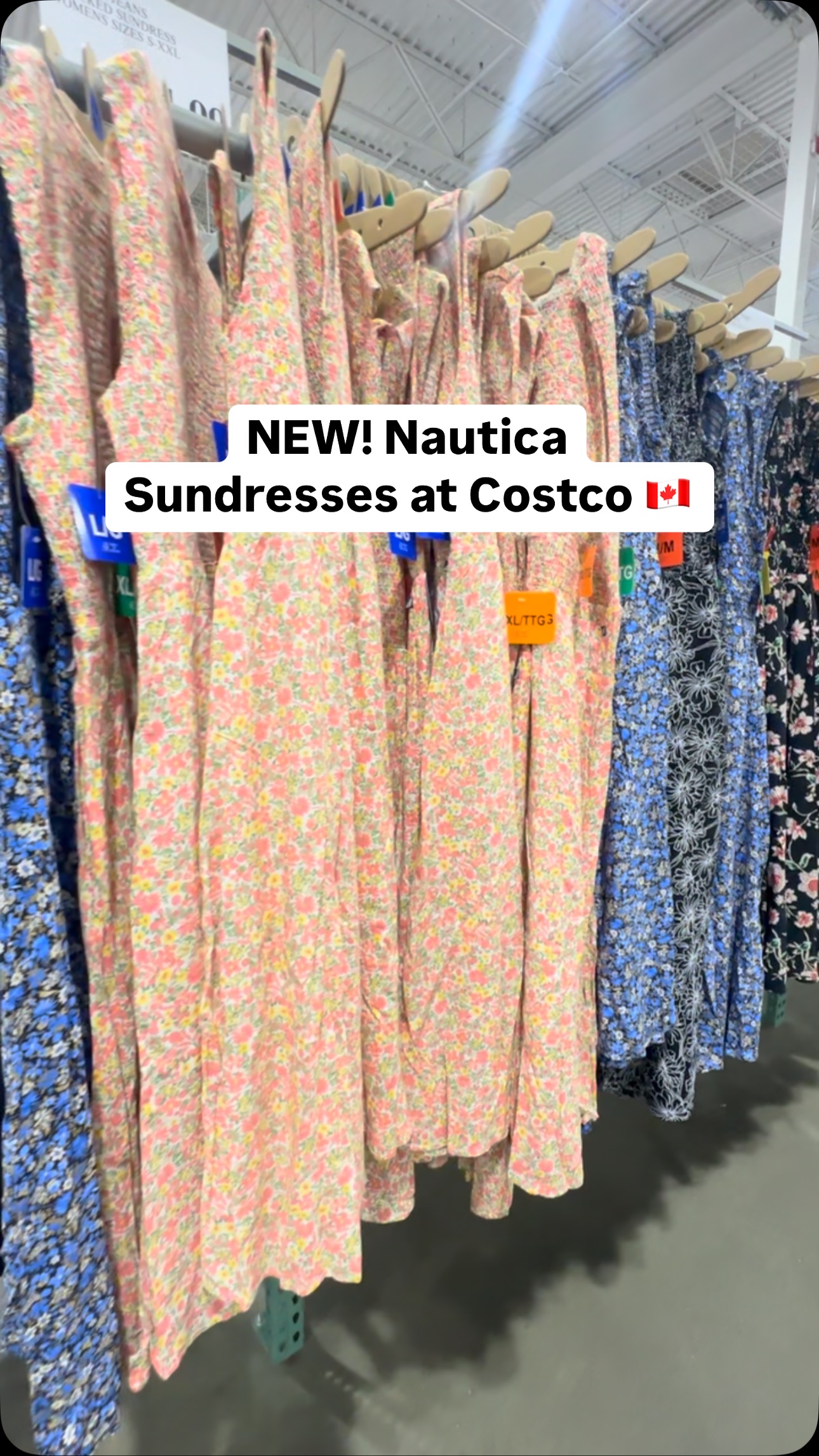 Instagram post by @costcofindsca for Nautica. Caption reads: NEW! Nautica Sundresses at Costco 🇨🇦 These are....