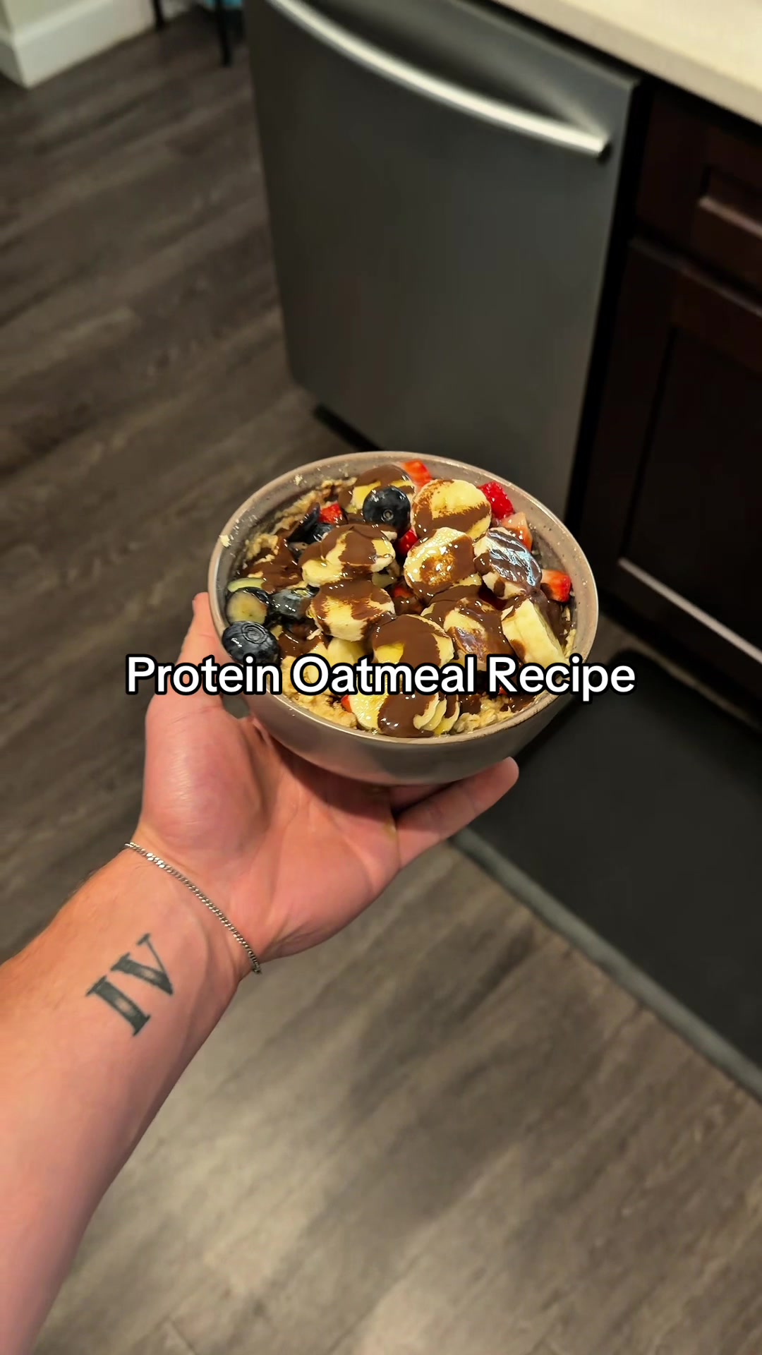 TikTok post by @thechuckiedrain for EKKOVISION. Caption reads: [...] eat should taste good) protein powder....