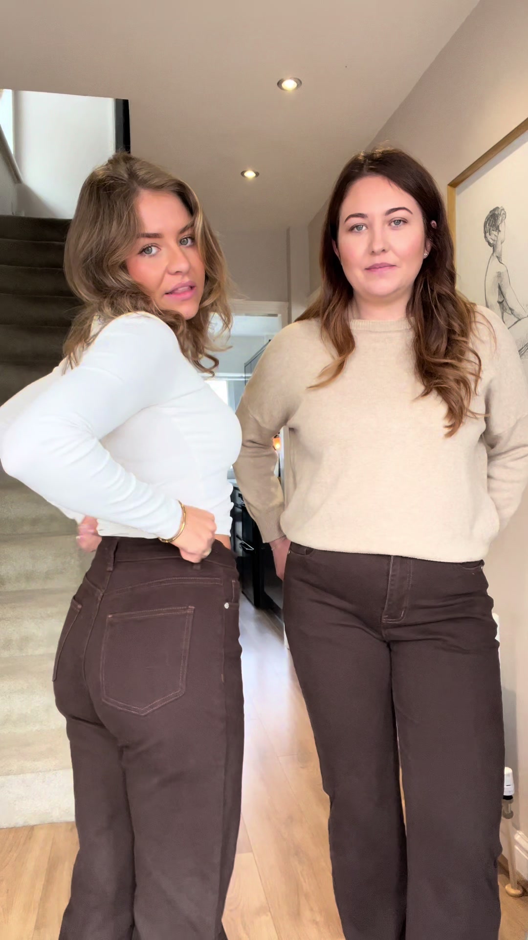 TikTok post by @hanandkal for KATCH ME. Caption reads: Katchme jeans! Kallie wearing size 6 [...].