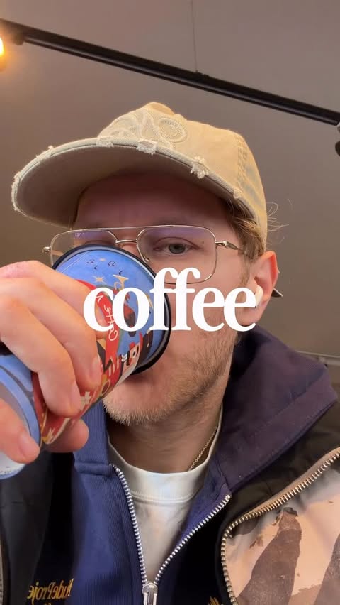 Instagram post by @calumharris for Alpro. Caption reads: ad do you want a free​ coffee? Well @alpro and....