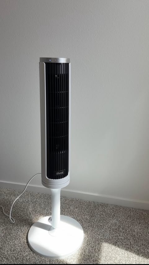 Instagram post by @olha_eugene for Levoit. Caption reads: I’ve been using the Levoit WindiLift Fan, and it....