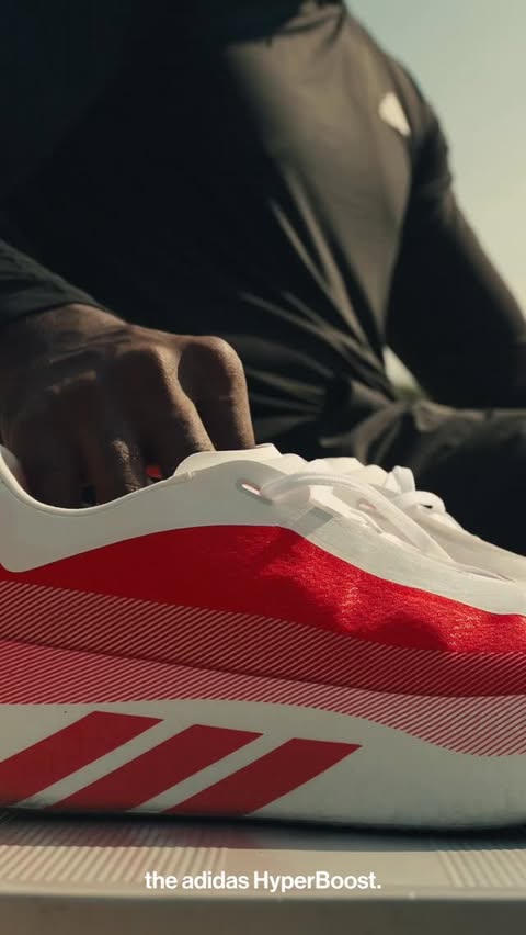 Instagram post by @kennethpiercejr for adidas Running. Caption reads: [...] feel easier than others. The new....