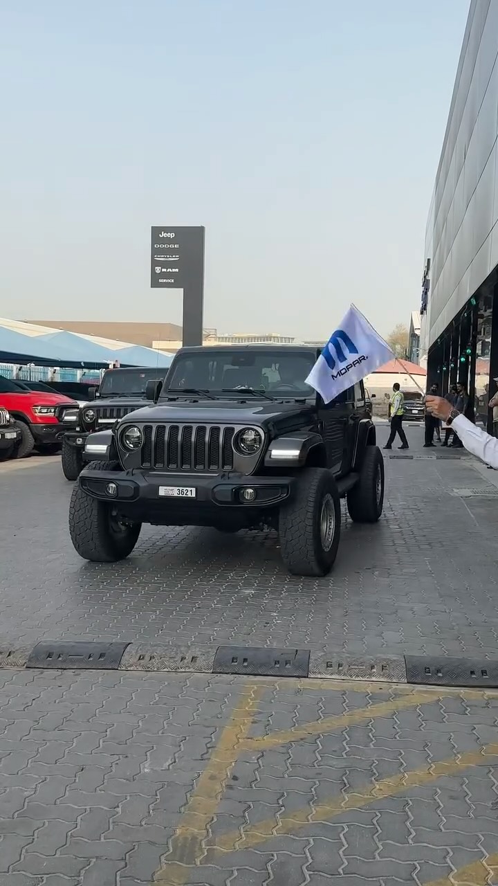 Instagram post by @jeepuaete for Mopar. Caption reads: [...] kickstarted the Salalah trip powered by....