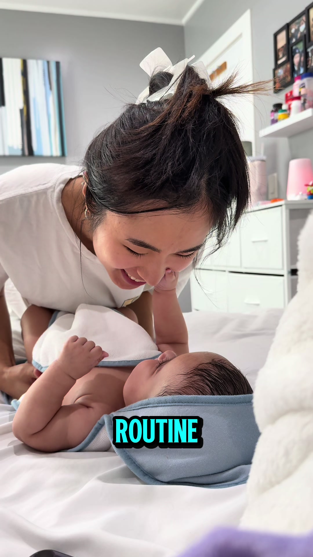 TikTok post by @aribyncouple for Coterie. Caption reads: #ad 6 months with our little twins, half a year of....