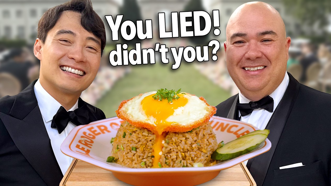 YouTube post by @guga for Dalstrong. Caption reads: I Crashed Uncle Roger’s Wedding!.