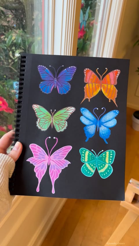Instagram post by @jamila.draws for Ohuhu Art Supplies. Caption reads: Drawing butterflies 🦋 Which one is your favorite?....