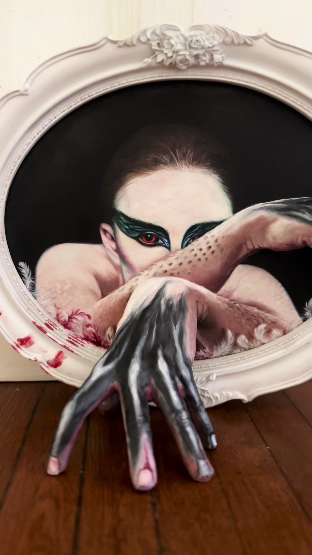 TikTok post by @artist.tanya for Searchlight Pictures. Caption reads: Black Swan is one of my favorites, so I was....