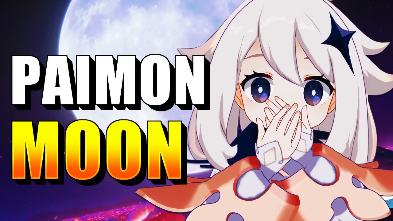 YouTube post by @Minsleif for Xbox. Caption reads: Paimon is a MOON GODDESS?.