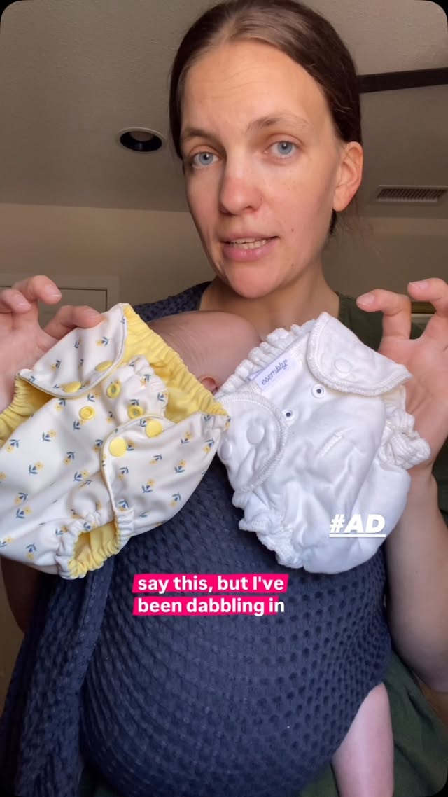 Instagram post by @greta.culbreath for Esembly. Caption reads: AD ✨ Esembly cloth diapers were my top choice when....