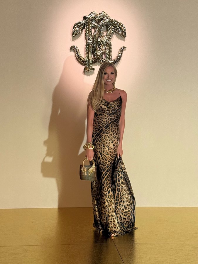 Instagram post by @federicapanicucci for Roberto Cavalli. Caption reads: Amazing @roberto_cavalli 
#mfw
#milano.