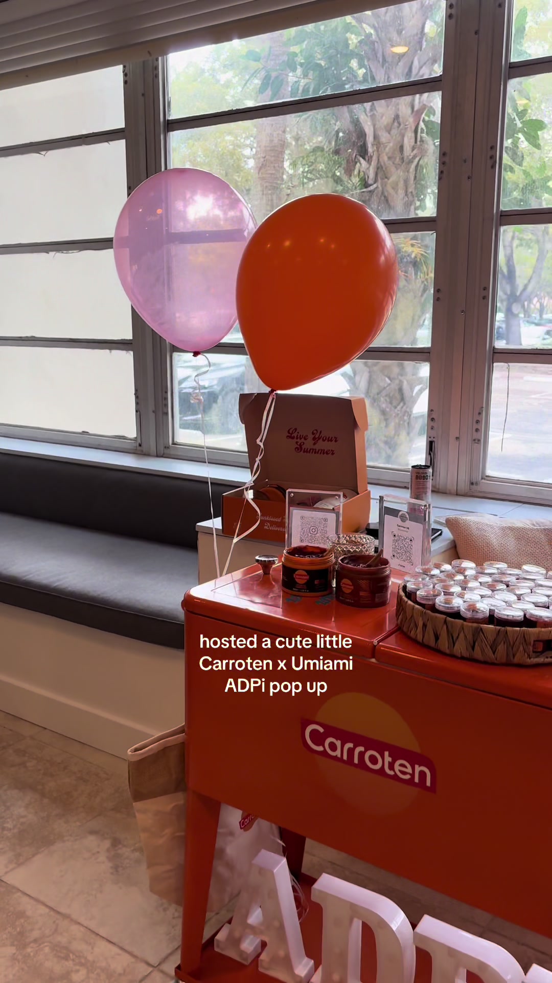 TikTok post by @alexmeola_ for Carroten. Caption reads: @MIAMI ADPI @Carroten US #umiami #adpi #carroten....