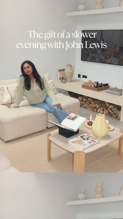 Instagram post by @hygge_for_home for John Lewis & Partners. Caption reads: ad What if the pieces in your living room could....