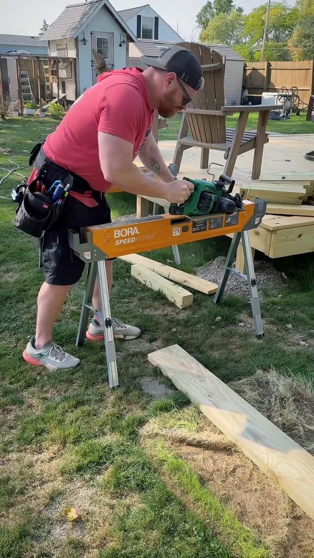 Instagram post by @gingerwoodworks for BORA Tool. Caption reads: [...] a beating and easy to take with me. ....