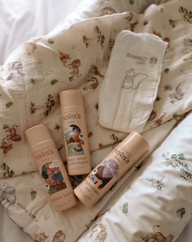 Instagram post by @itsamurraylife for Nala’s Baby. Caption reads: Bathtime faves 🫧
Ad| @bambonatureuk &....