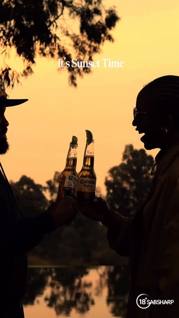 Instagram post by @thabisojoburg for Corona. Caption reads: [...] Sun’s out. Finally. It’s Sunset Time.....