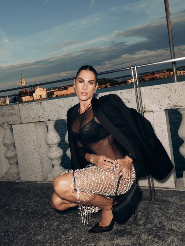 Instagram post by @francescasofianovello for Intimissimi. Caption reads: In Venice with @intimissimi 🖤 Celebrating the....