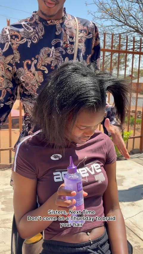 Instagram post by @papi.nicetingz for Dark and Lovely. Caption reads: [...] bamo trapile ka Quick hairstyle.🤣💜....
