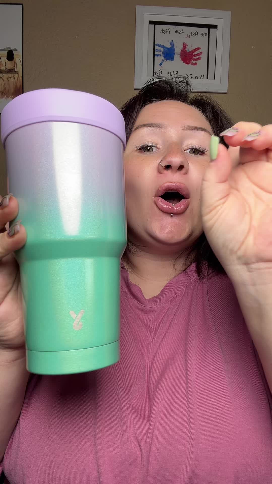 TikTok post by @carlea_1 for MeokyshopUS. Caption reads: @MeokyshopUS #meoky🥤cups #meokytumbler [...].