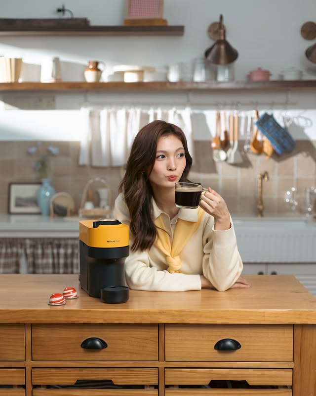 Instagram post by @adelinewongg for Nespresso. Caption reads: [...] ritual ✨ Plus, you can bring home a....