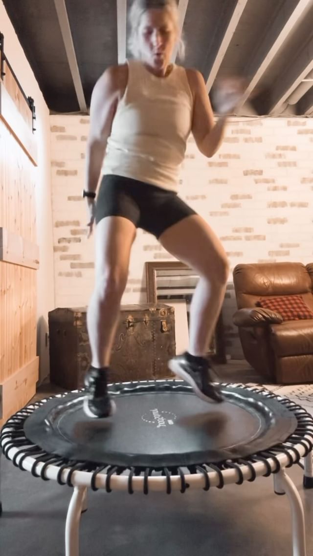 Instagram post by @nickibthomas for JumpSport. Caption reads: [...] from my f i r s t time using my new....