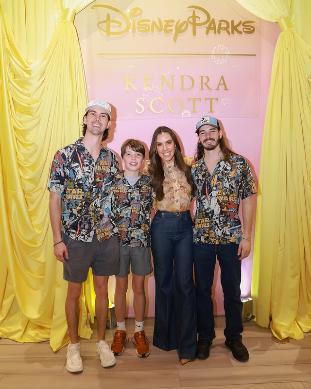 Instagram post by @officialkendrascott for Disney Parks. Caption reads: [...] celebrating the launch of our new Disney....