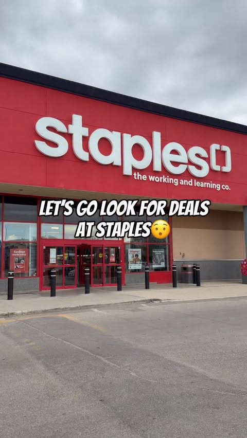 Instagram post by @couponcutiecanada for Staples. Caption reads: Easy Deal Days are on right now @staplescanada .....