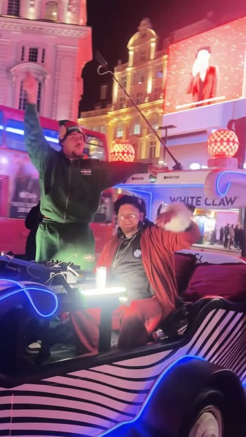 Instagram post by @defectedrecords for White Claw. Caption reads: A wild Santa Claws was spotted DJing around London....
