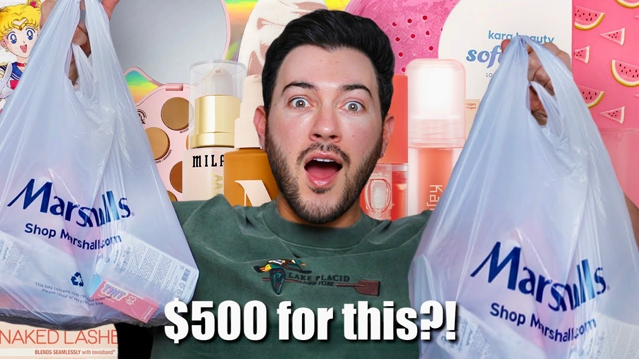 YouTube post by @MannyMua733 for Lilly Lashes. Caption reads: I spent $500 on a full face of Marshalls makeup....