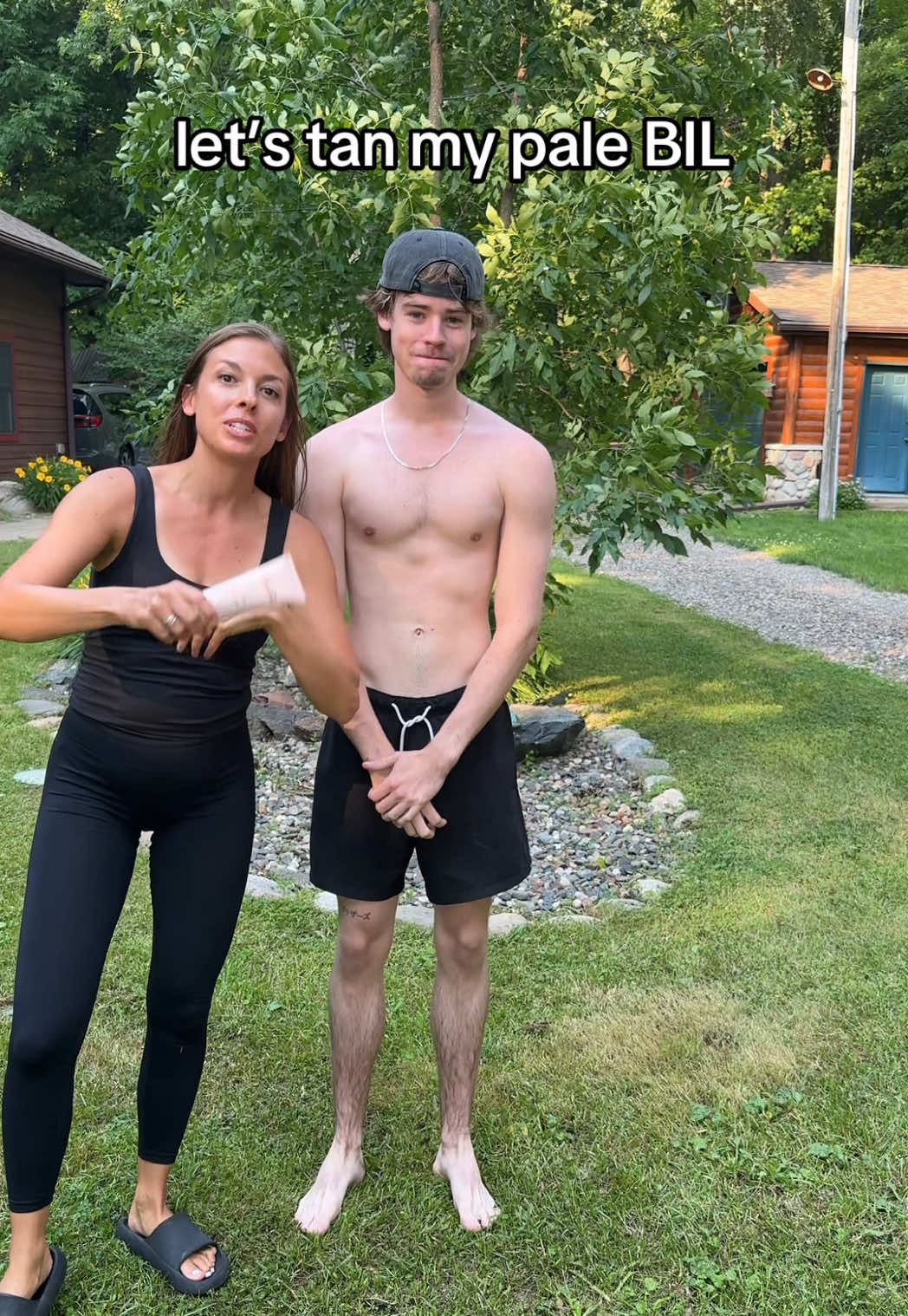 TikTok post by @kelley_mom for Loving Tan. Caption reads: [...] he’s ever been this tan 🤯 #selftan....