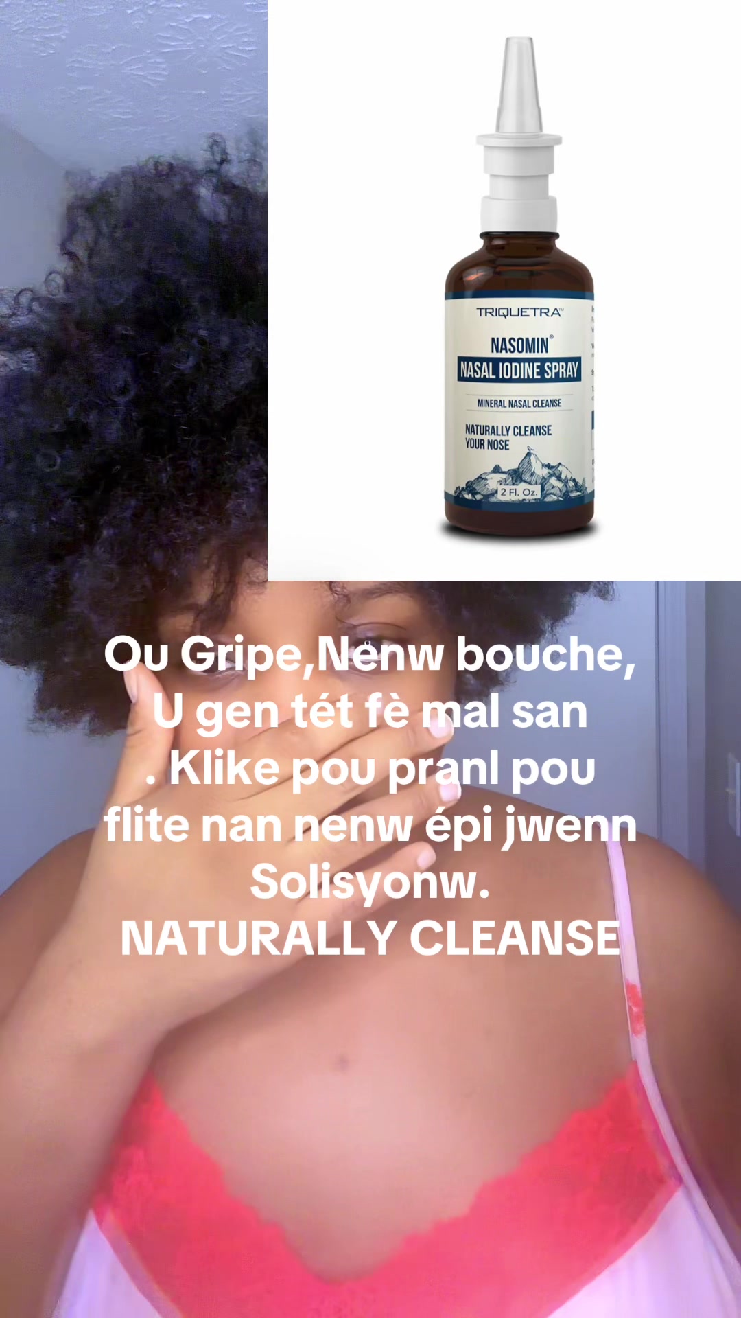 TikTok post by @tikabecca for Triquetra Health. Caption reads: Best-Rated & Full-Size Options • Nasomin Nasal....