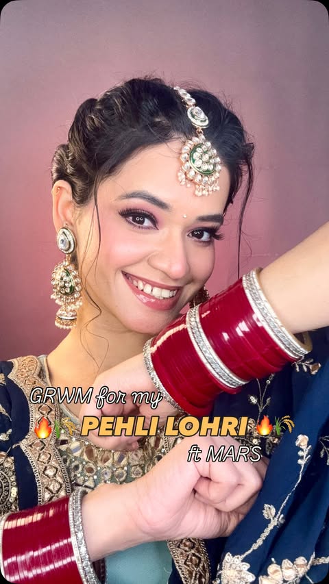Instagram post by @anjali_s08 for MARS Cosmetics. Caption reads: POV: It’s your pehli Lohri after shaadi and you’re....