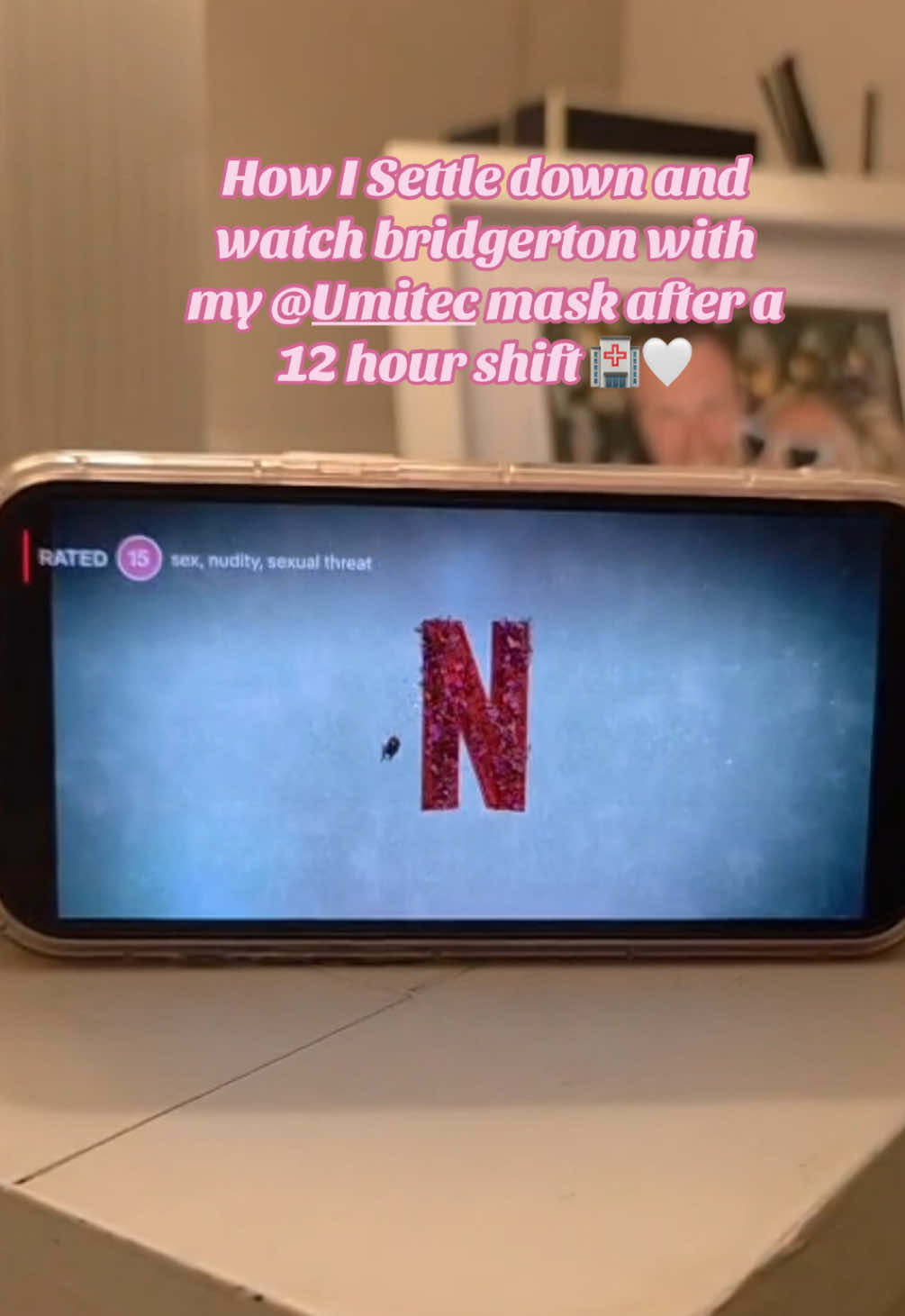 TikTok post by @allyshamariex for Umitec. Caption reads: [...] comfortable whilst watching Netflix🤣....