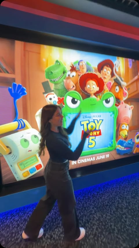 Instagram post by @kayleighandellis for Cineworld Cinemas. Caption reads: AD- Come With Us To Watch Toy Story 5 🤠☁️🦖!!....